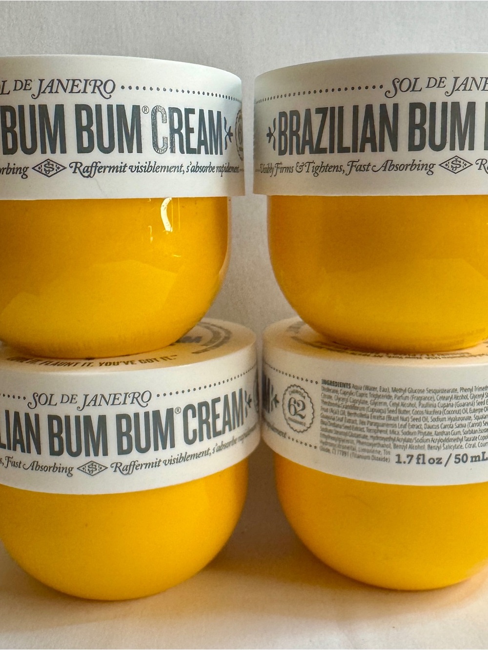$24 each Sol de Janeiro Brazilian Bum Bum Cream – 50ml / 1.7 oz Pack of 4 ($96)